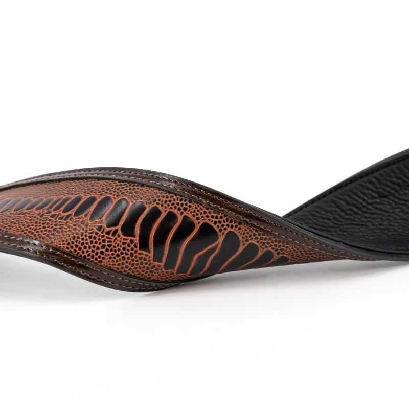 Profile - Western Strap with Brass Buckle - Brown Crocodile Pattern - PGS-EGL-6500-BR - Image 10
