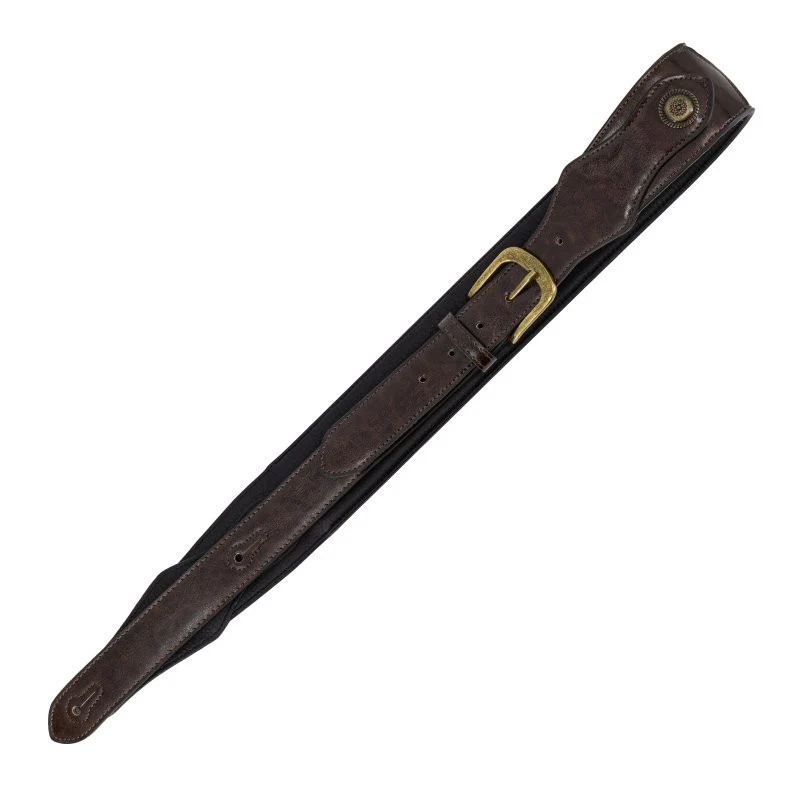Profile - Western Strap with Brass Buckle - Brown Crocodile Pattern - PGS-EGL-6500-BR - Image 9