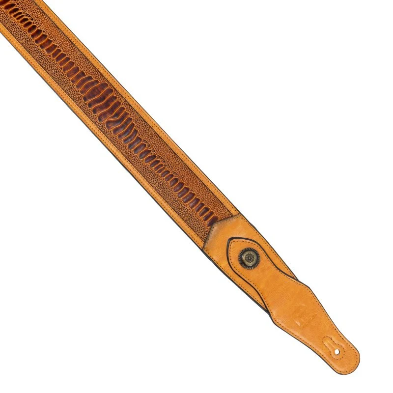 Profile - Western Strap with Brass Buckle - Tan Crocodile Pattern - PGS-EGL-6500-TN - Image 3