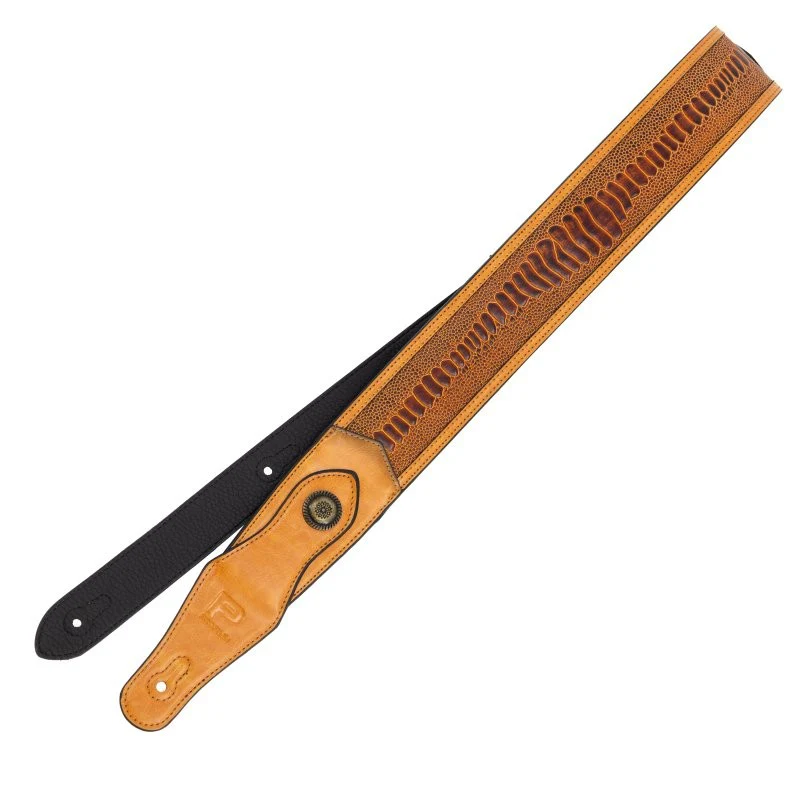 Profile - Western Strap with Brass Buckle - Tan Crocodile Pattern - PGS-EGL-6500-TN - Image 7