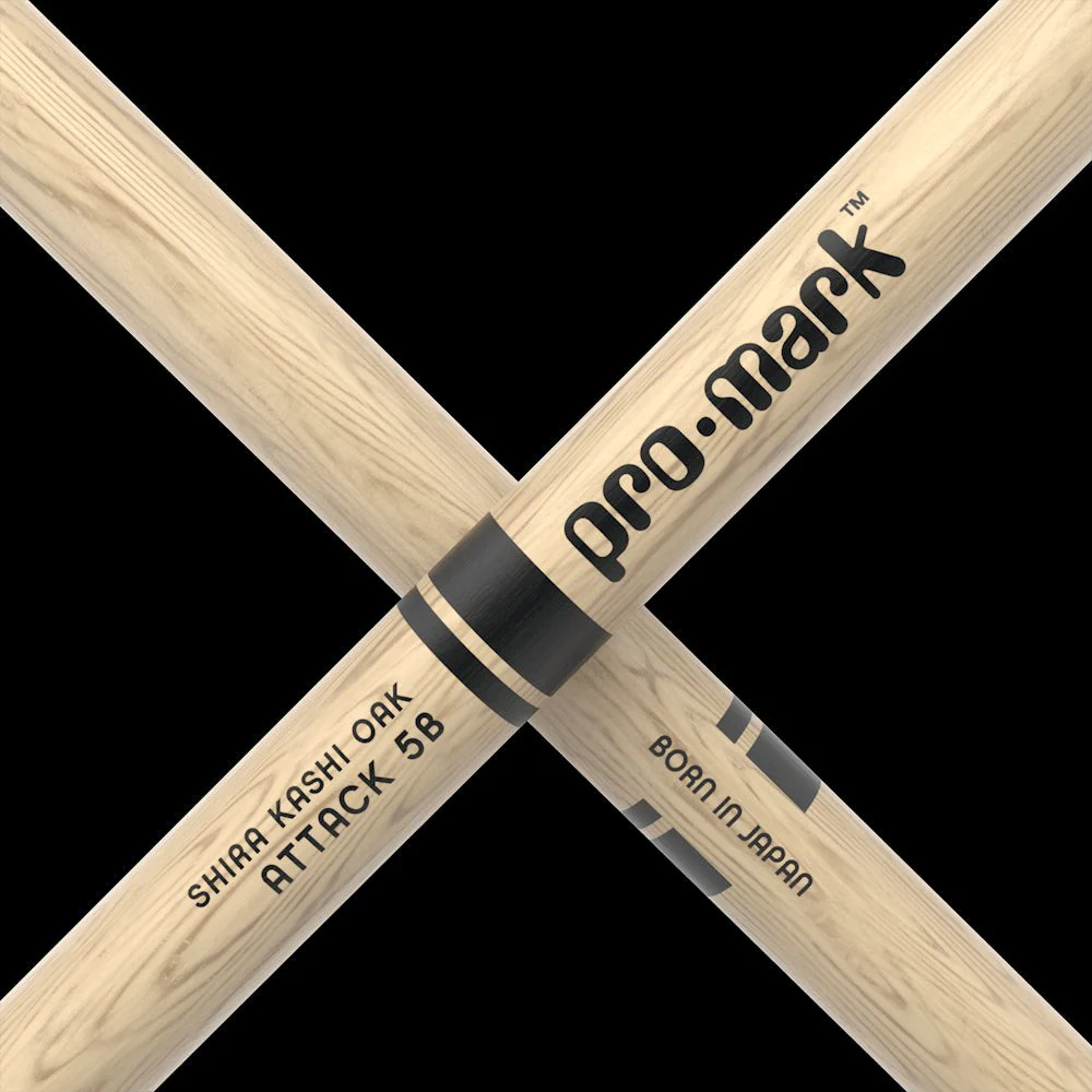 Promark - Classic Attack 5B Shira Kashi Oak Drumstick, Oval Wood Tip, 4-Pack - PW5BW-4P - Image 5