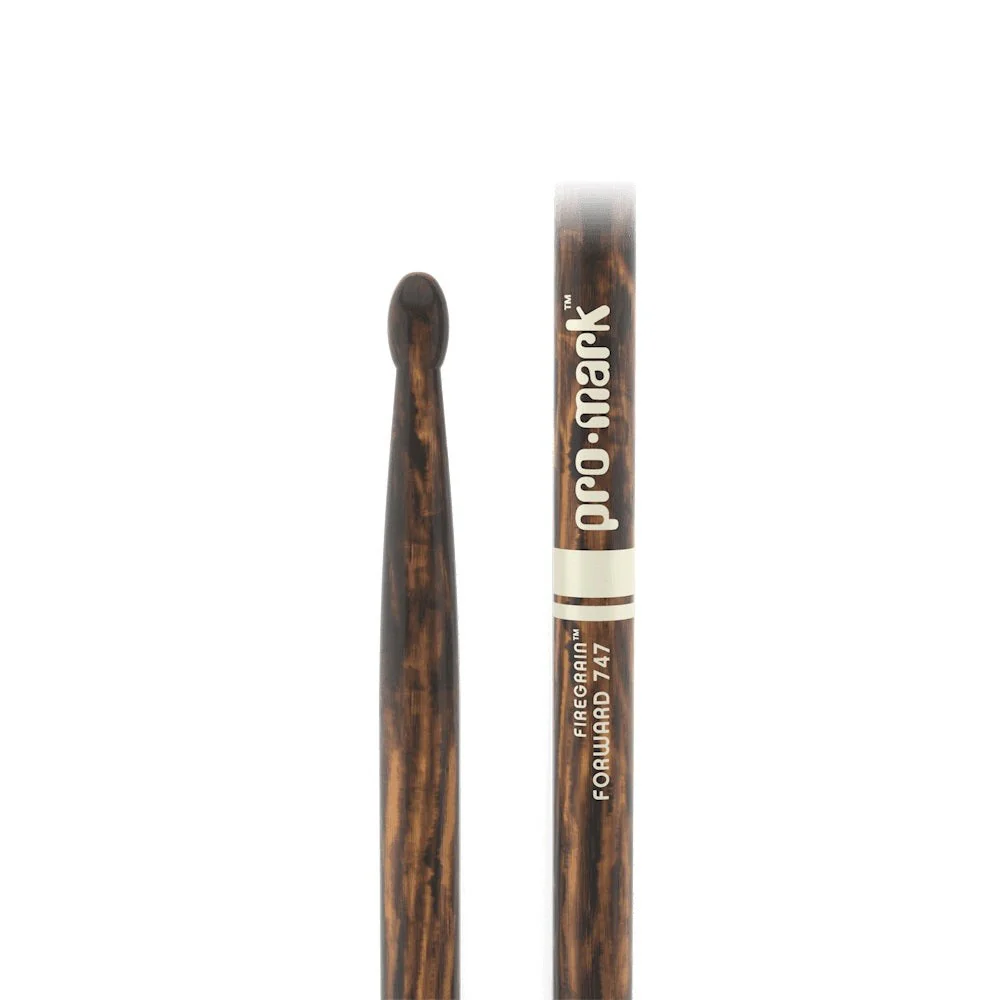 ProMark - Classic Forward 747 FireGrain 5A Hickory Drumstick - Oval Wood Tip - TX747W-FG - TX747W-FG - Image 2
