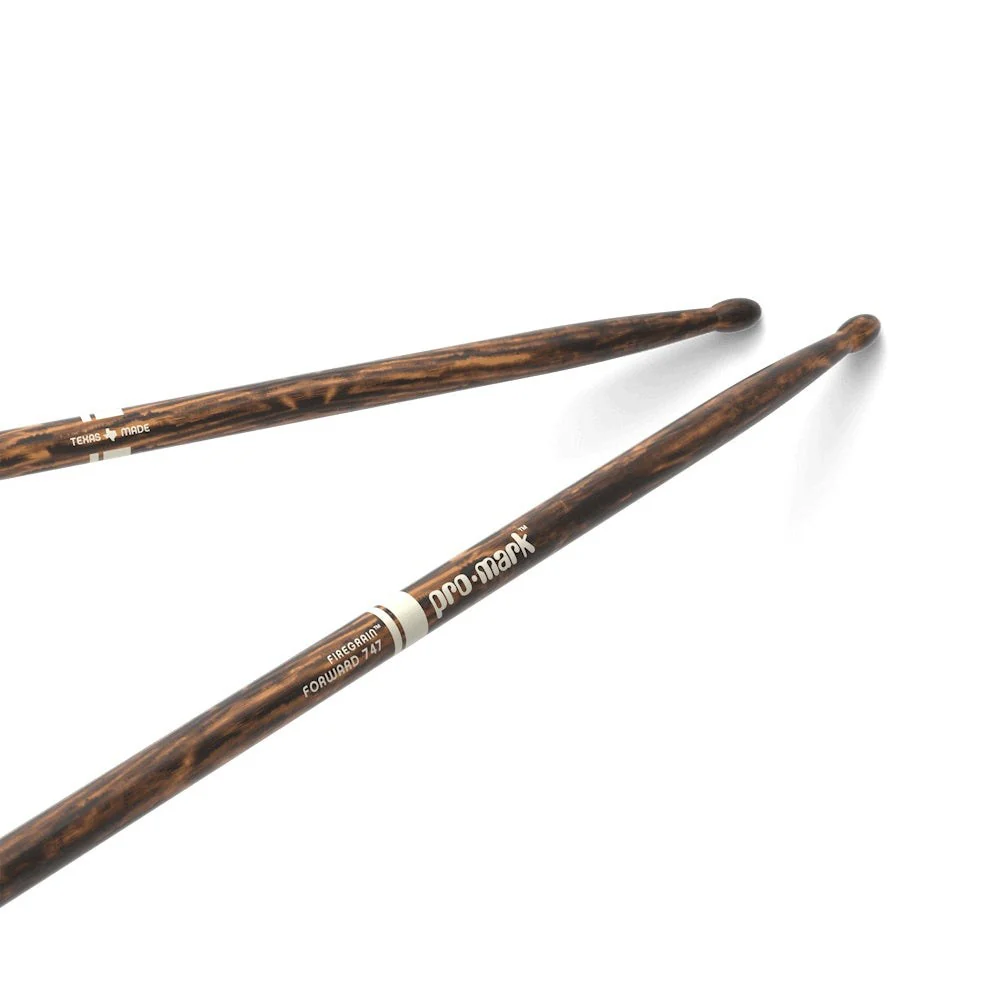 ProMark - Classic Forward 747 FireGrain 5A Hickory Drumstick - Oval Wood Tip - TX747W-FG - TX747W-FG - Image 5