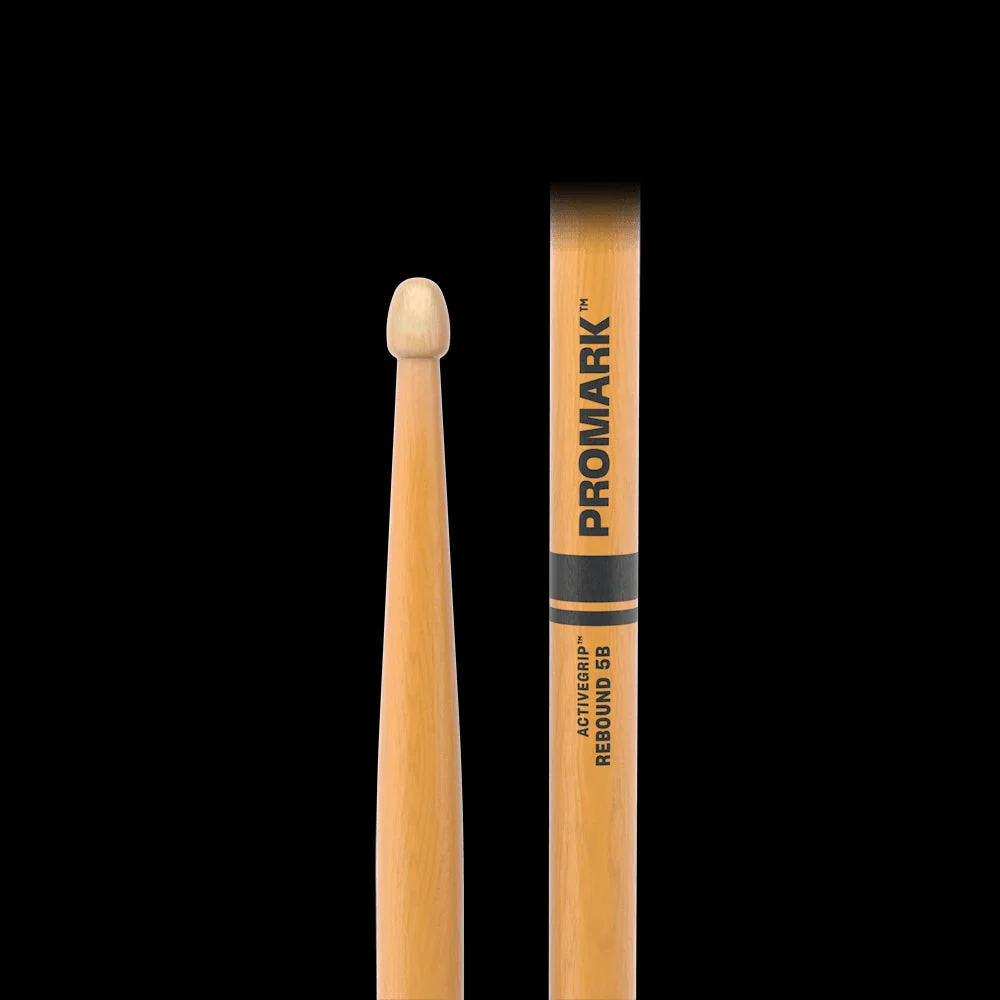 Promark - Rebound 5B ActiveGrip Clear Hickory Drumstick, Acorn Wood Tip - R5BAGC - Image 2