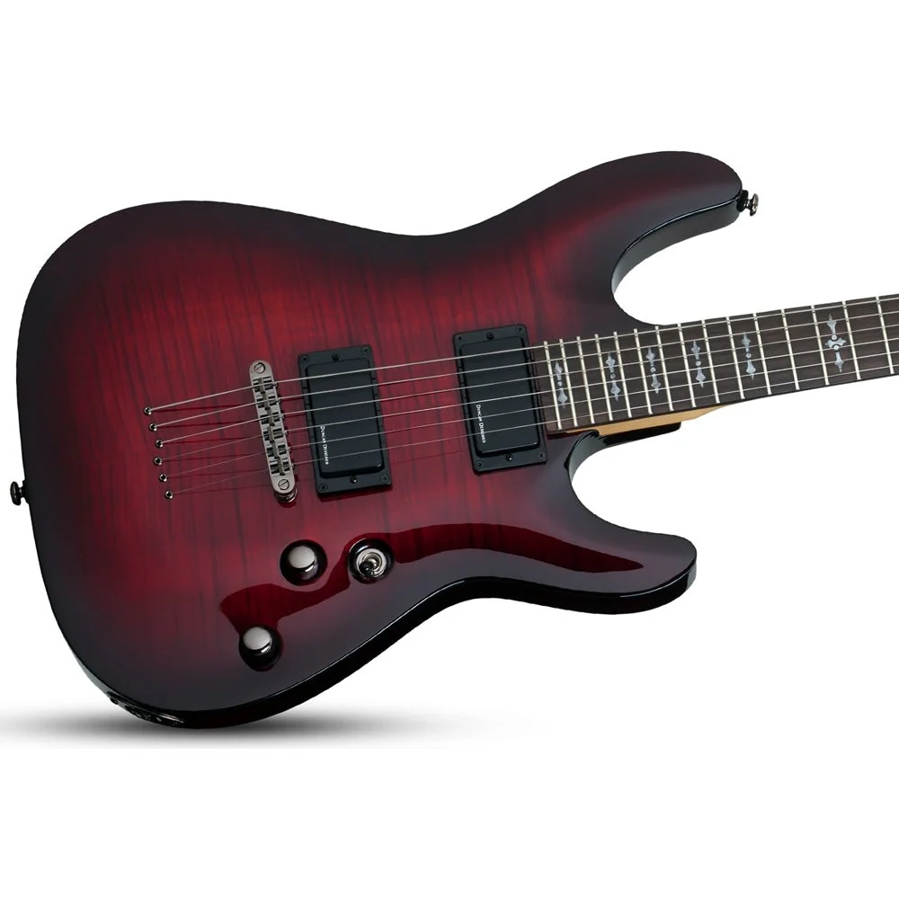 Schecter - Demon-6 Electric Guitar - Crimson Red Burst  - 3245-SHC - Image 2
