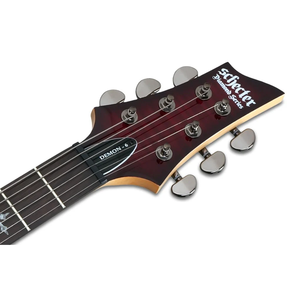 Schecter - Demon-6 Electric Guitar - Crimson Red Burst  - 3245-SHC - Image 3