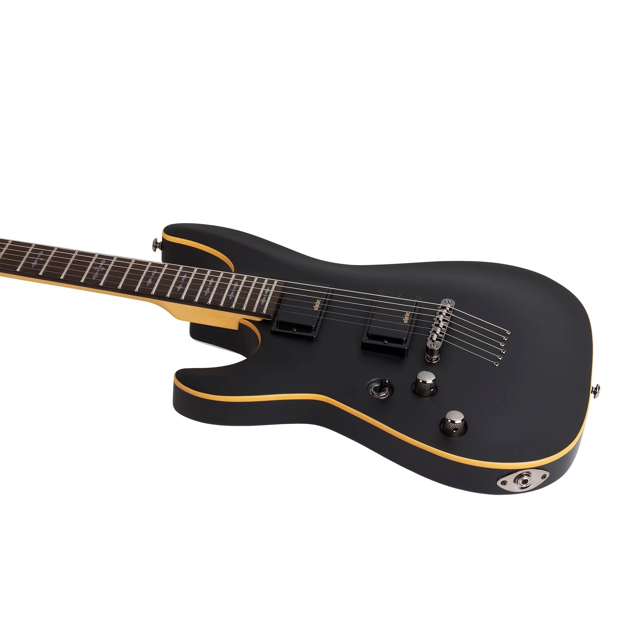 Schecter - Demon-6 Left-Handed Electric Guitar - Satin Black  - 3665-SHC - Image 3