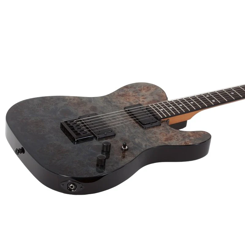 Schecter - PT Standard Electric Guitar - Black Fade Burst Burl - 3955-SHC - Image 3