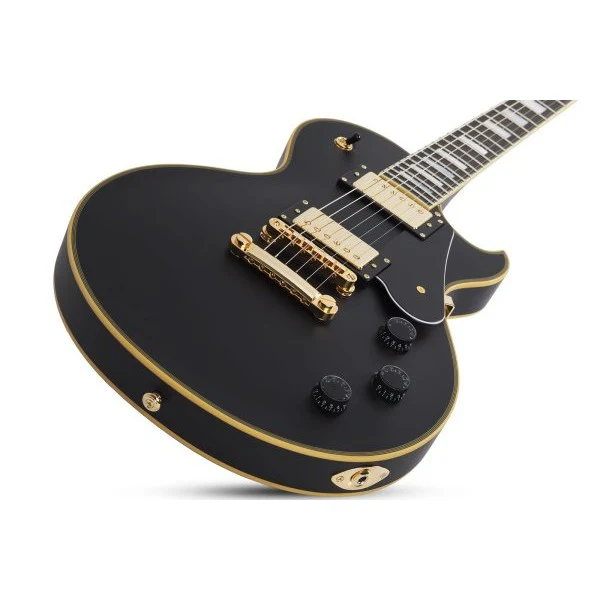 Schecter - Solid-Body Electric Guitar - Aged Black Satin - 658-SHC - Image 3
