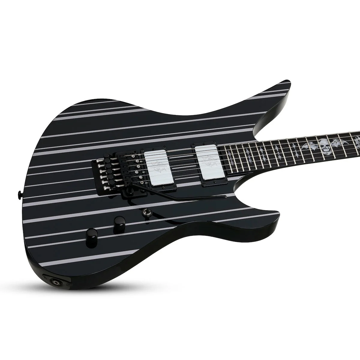 Schecter - Synyster Custom Gloss Black w/Silver Pin Stripes  - 1740 - Image 3
