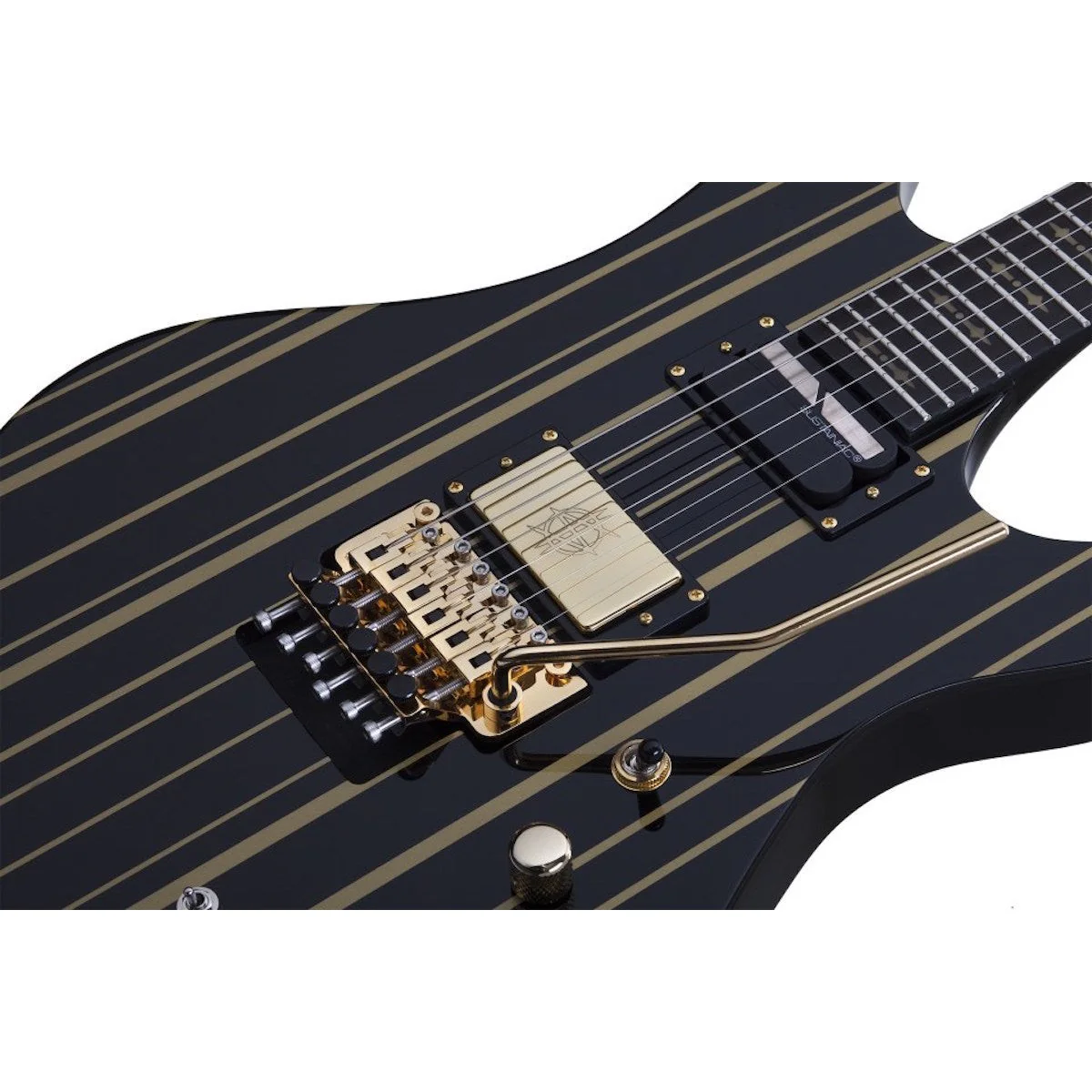 Schecter - Synyster Custom-S Gloss Black w/Gold Stripes 1742 - Image 4