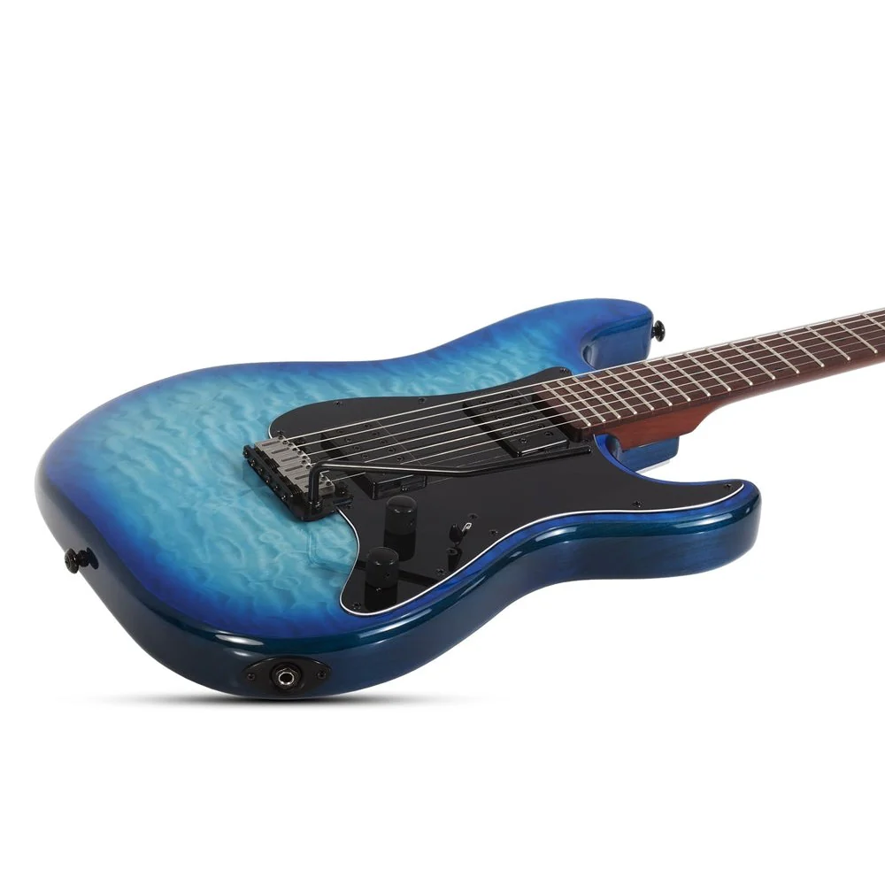 Schecter - Traditional Pro Electric Guitar with Roasted Maple Fretboard - Transparent Blue Burst  - 866-SHC - Image 3