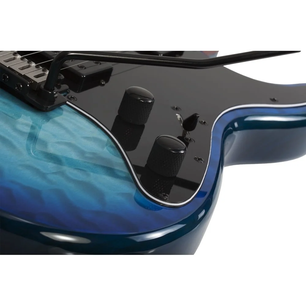 Schecter - Traditional Pro Electric Guitar with Roasted Maple Fretboard - Transparent Blue Burst  - 866-SHC - Image 4