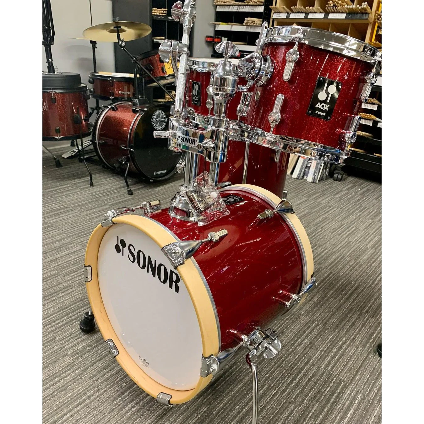 Sonor - AQX 4-Piece Shell Set Micro Red Moon Sparkle 17505849 - Image 4
