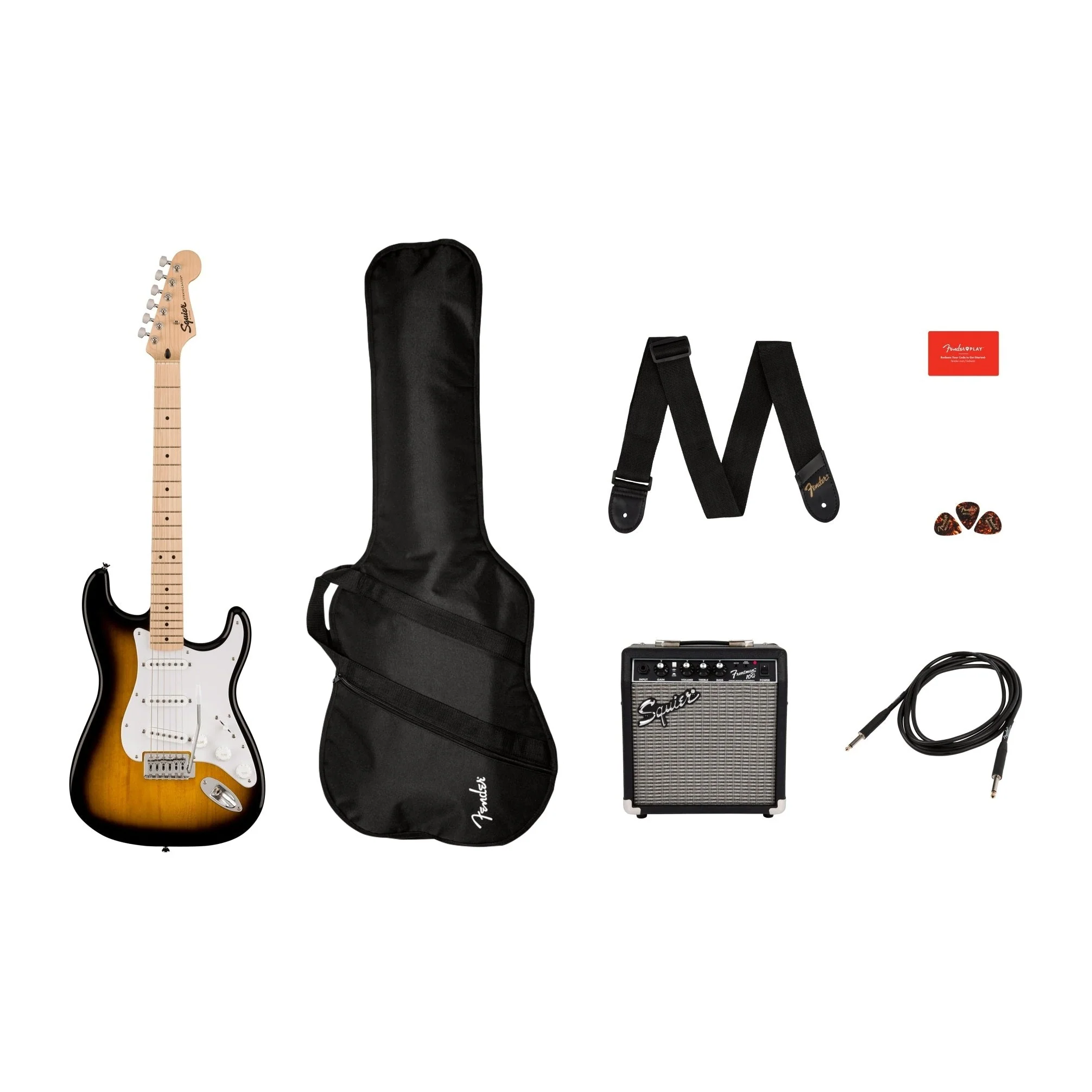 Squier - Squier Sonic™ Stratocaster® Pack - Maple Fingerboard - 2-Color Sunburst - Gig Bag - 10G - 120V 037-1720-003 - Image 2