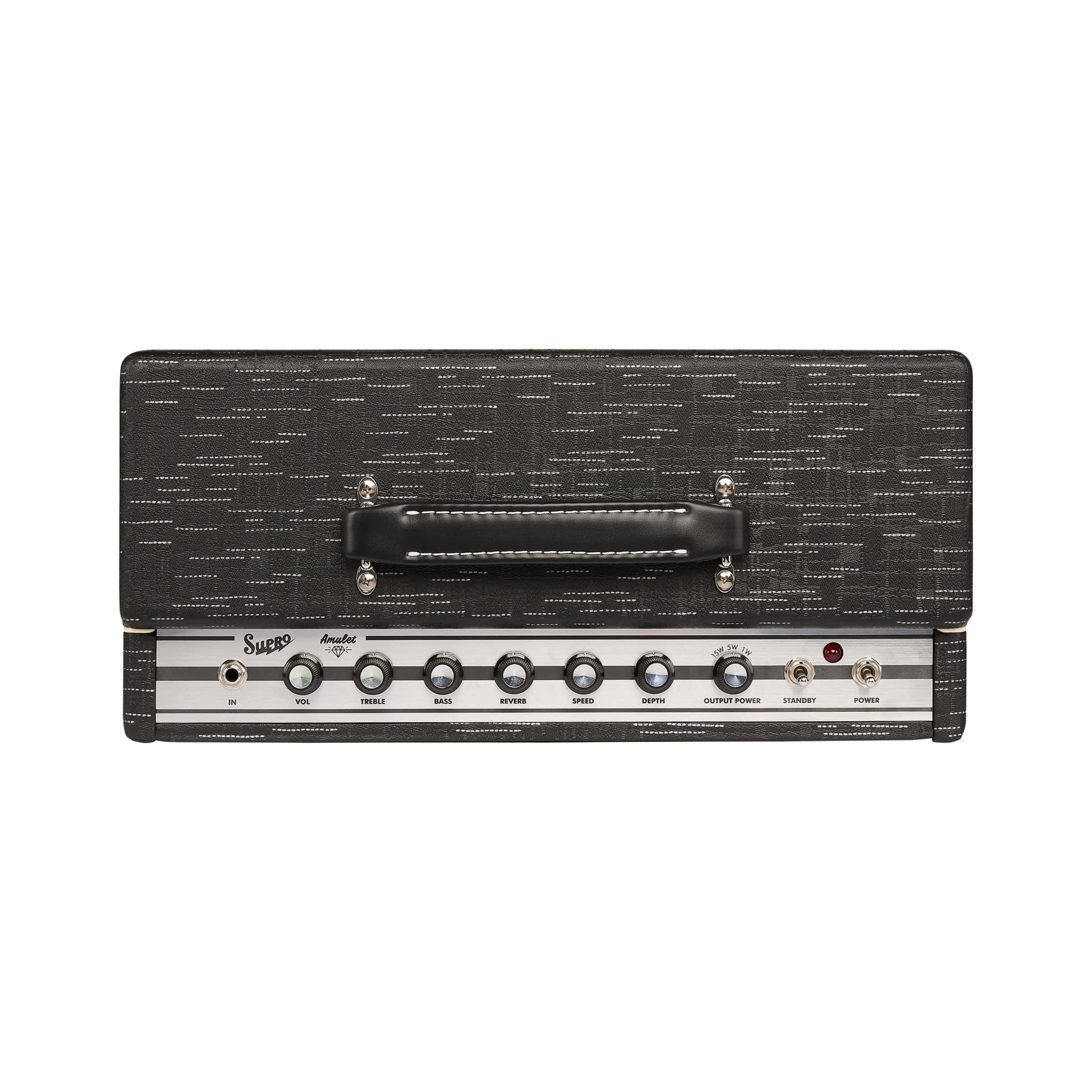 Supro - Amulet 15W 1x10 Tube Guitar Combo Amp - Black Scandia - 1612RT - Image 4