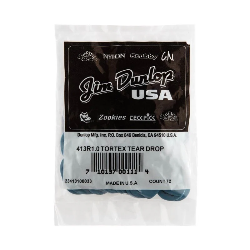Tortex - Blue 1.0mm Tortex® Teardrop Guitar Pick (72/pack) - 413R-1.0 - Image 4