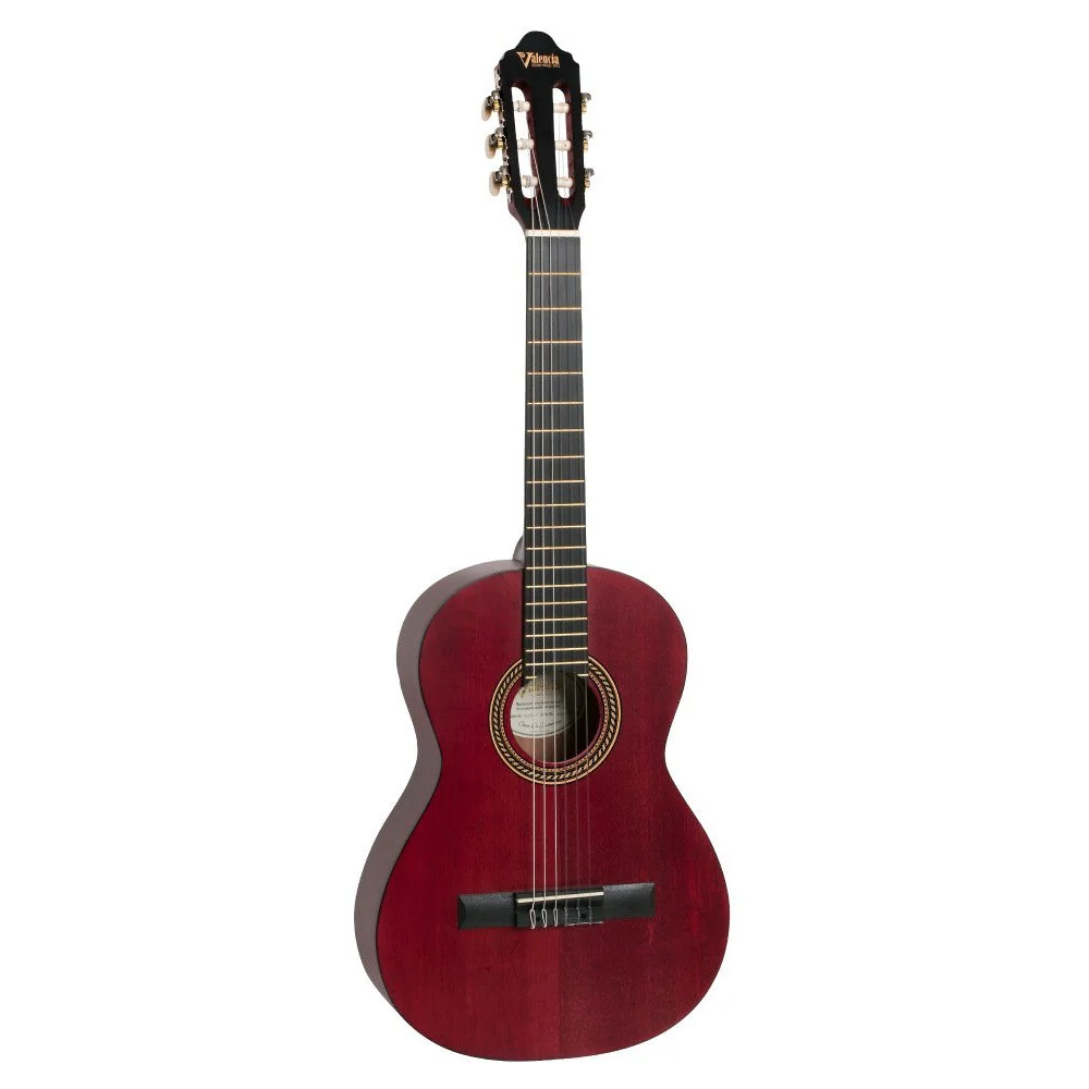 Valencia - 3/4 Size Classical Guitar Transparent Wine Red VC203-TWR