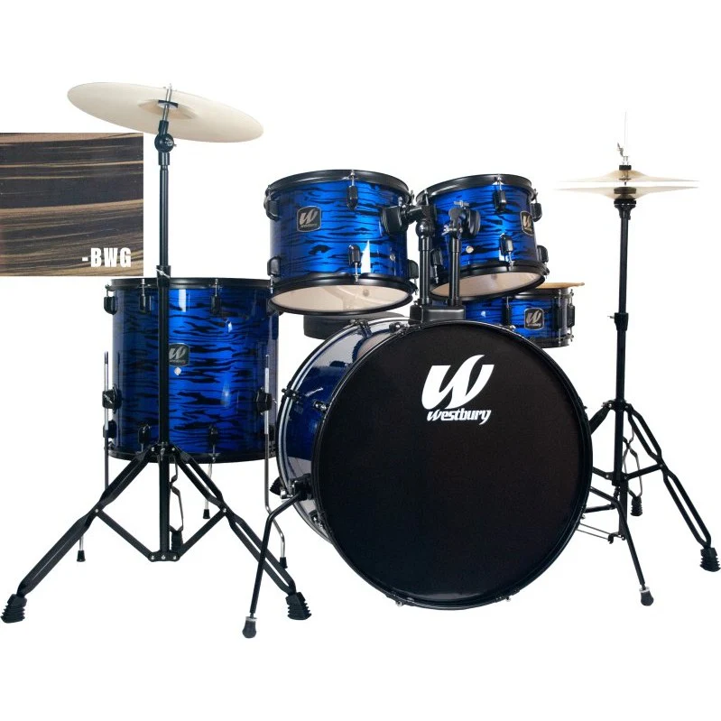 Westbury - 400 Series 5-Piece Studio Drumset Black Woodgrain W465TC-BWG
